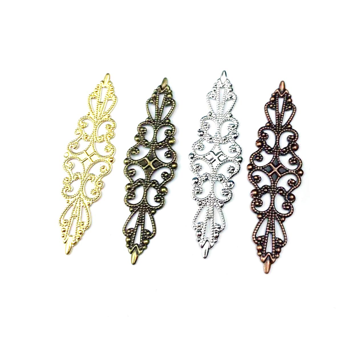 Craft Embellishment - 200PCS Hollow Rhombus Charm Filigree Flower