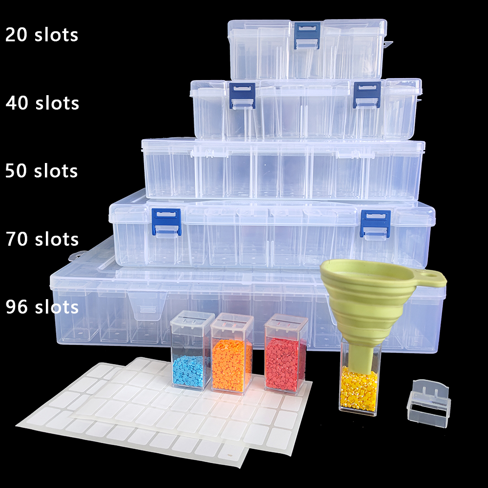 Craft Embellishment Storage - Square Plastic Diamond Painting Storage Box