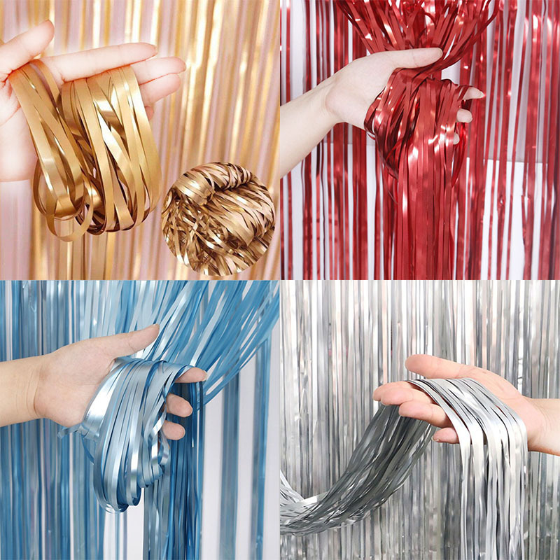 Tassel Fringe Trim - 1Bag 2-meter Backdrop Foil Fringe Thickened