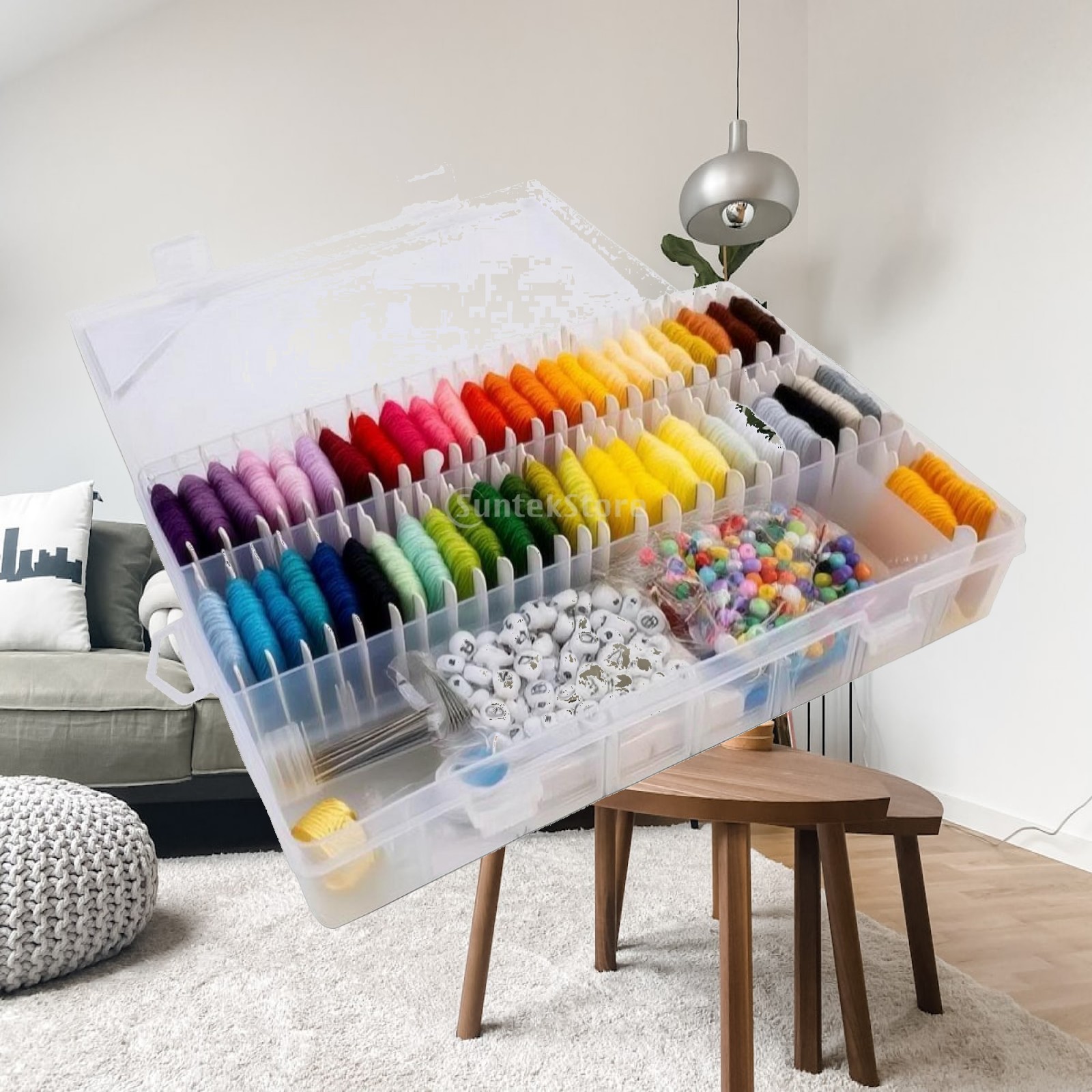 Embroidery Craft - Embroidery Floss Kit with Organizer Clear
