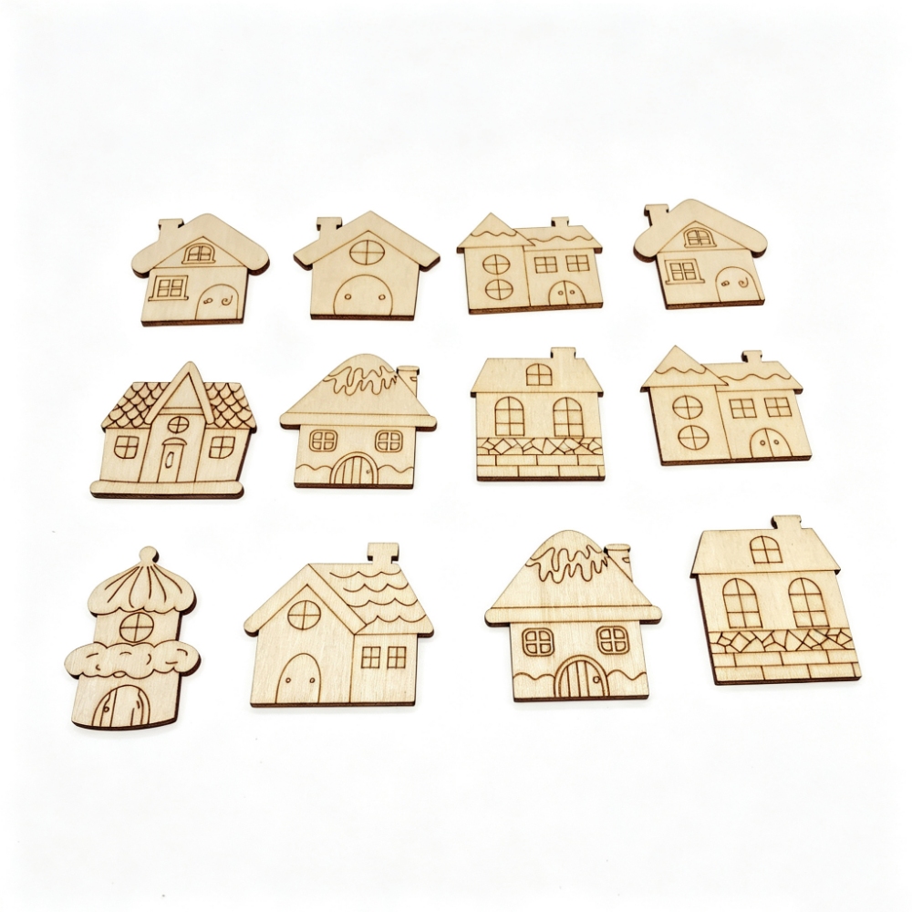 40mm 80mm Christmas Wood Ornam - огляд і ціна Christmas Craft Embellishment