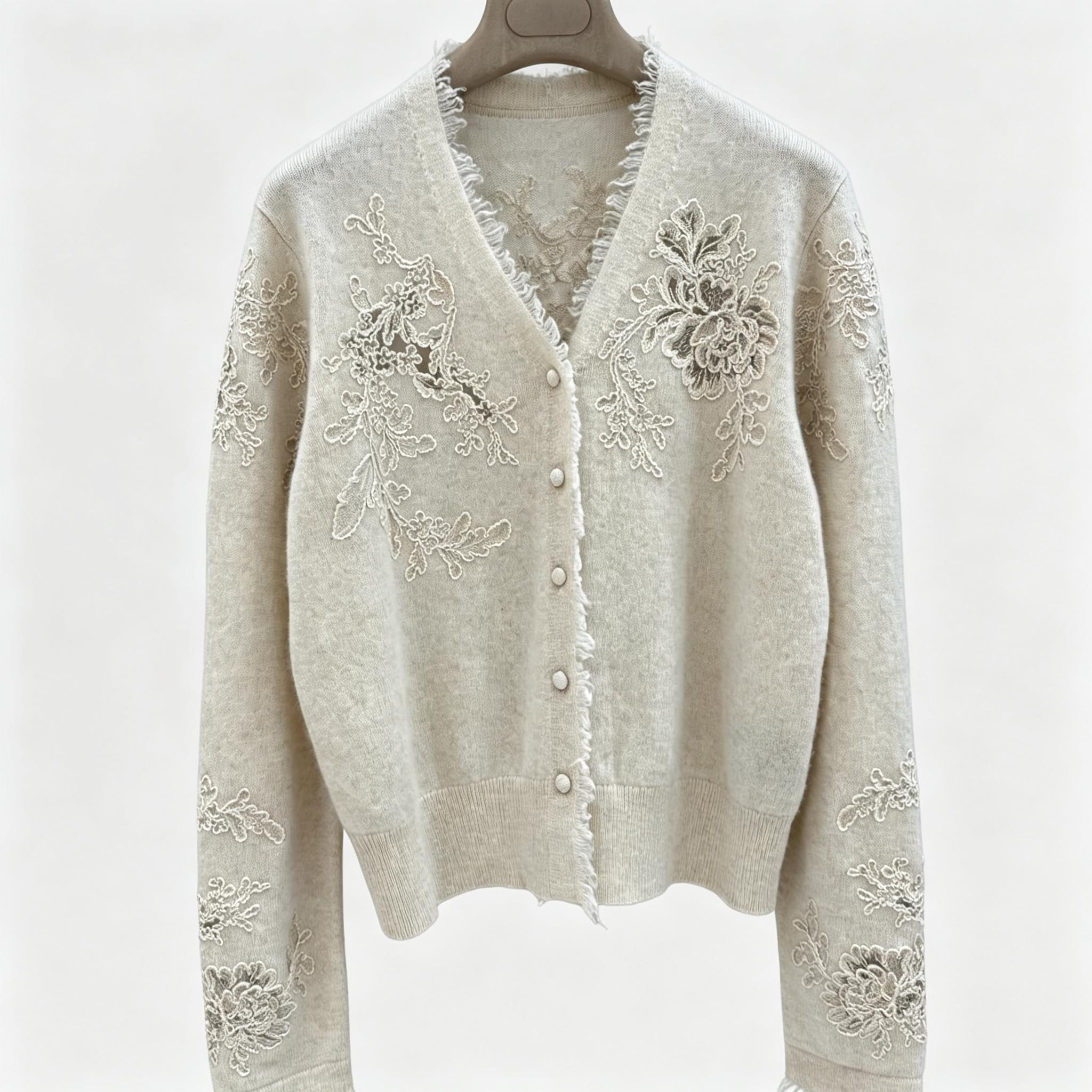 Women V‑Neck Knit Cardigan Flo - огляд і ціна Tassel Fringe Trim