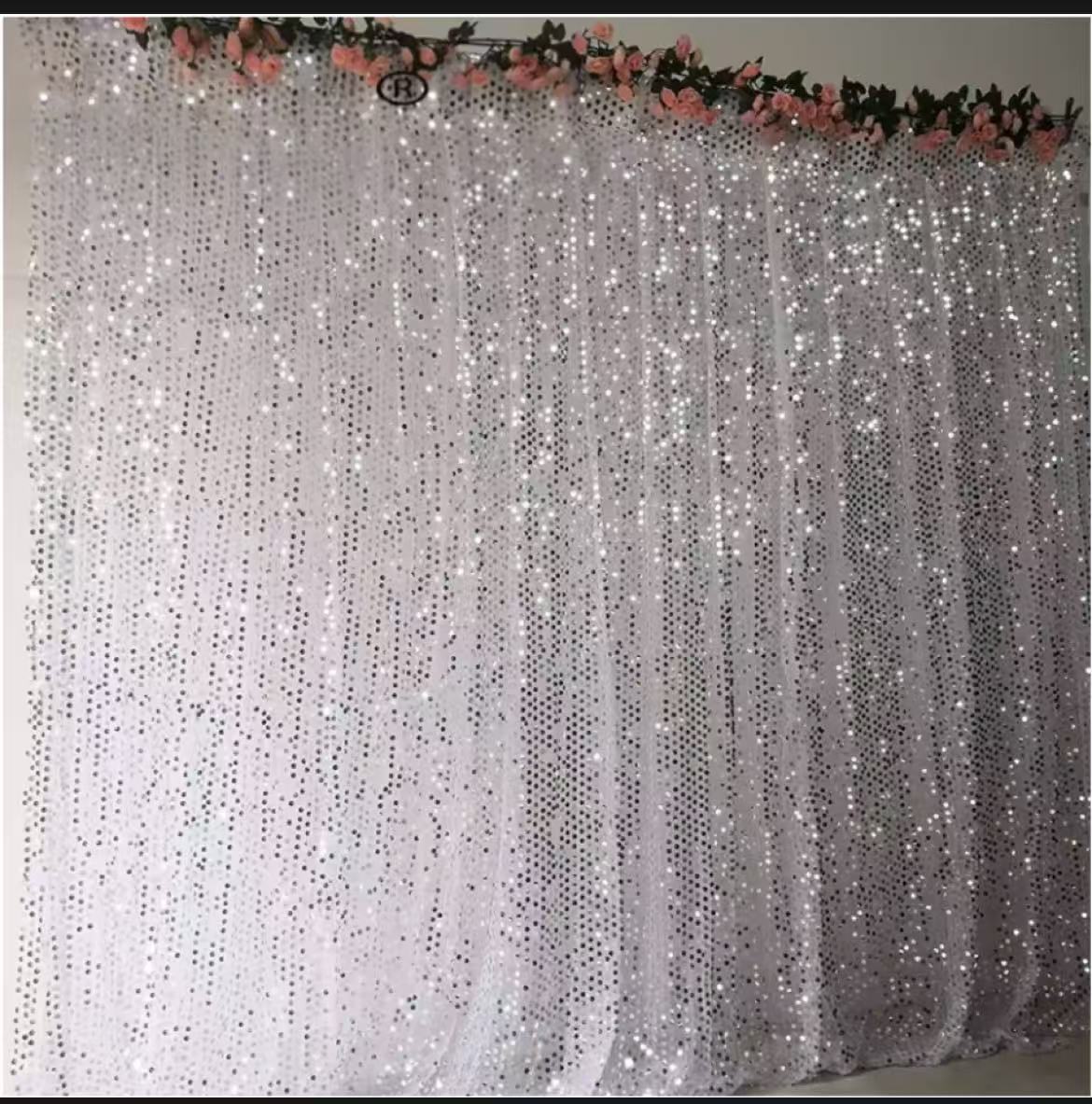 6.5X5FT Silver Shimmer Sequin  - огляд і ціна Sequin Fabric Panel