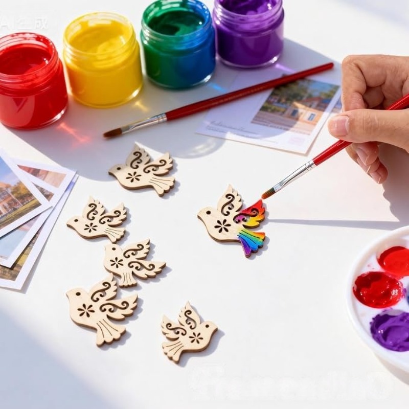 50pcs Unfinished Wooden Peace  - огляд і ціна Craft Embellishment