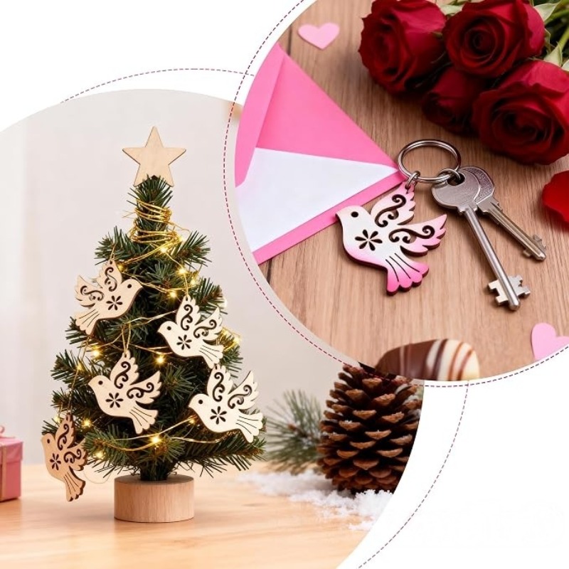 50pcs Unfinished Wooden Peace  - огляд і ціна Craft Embellishment