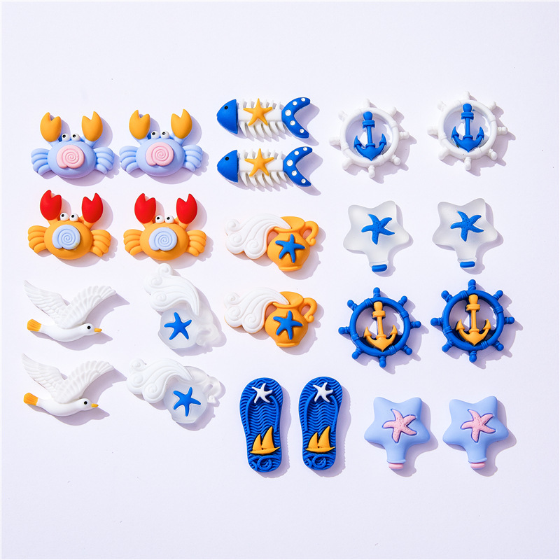 10pcs Marine Beach Style Crab  - огляд і ціна Christmas Craft Embellishment