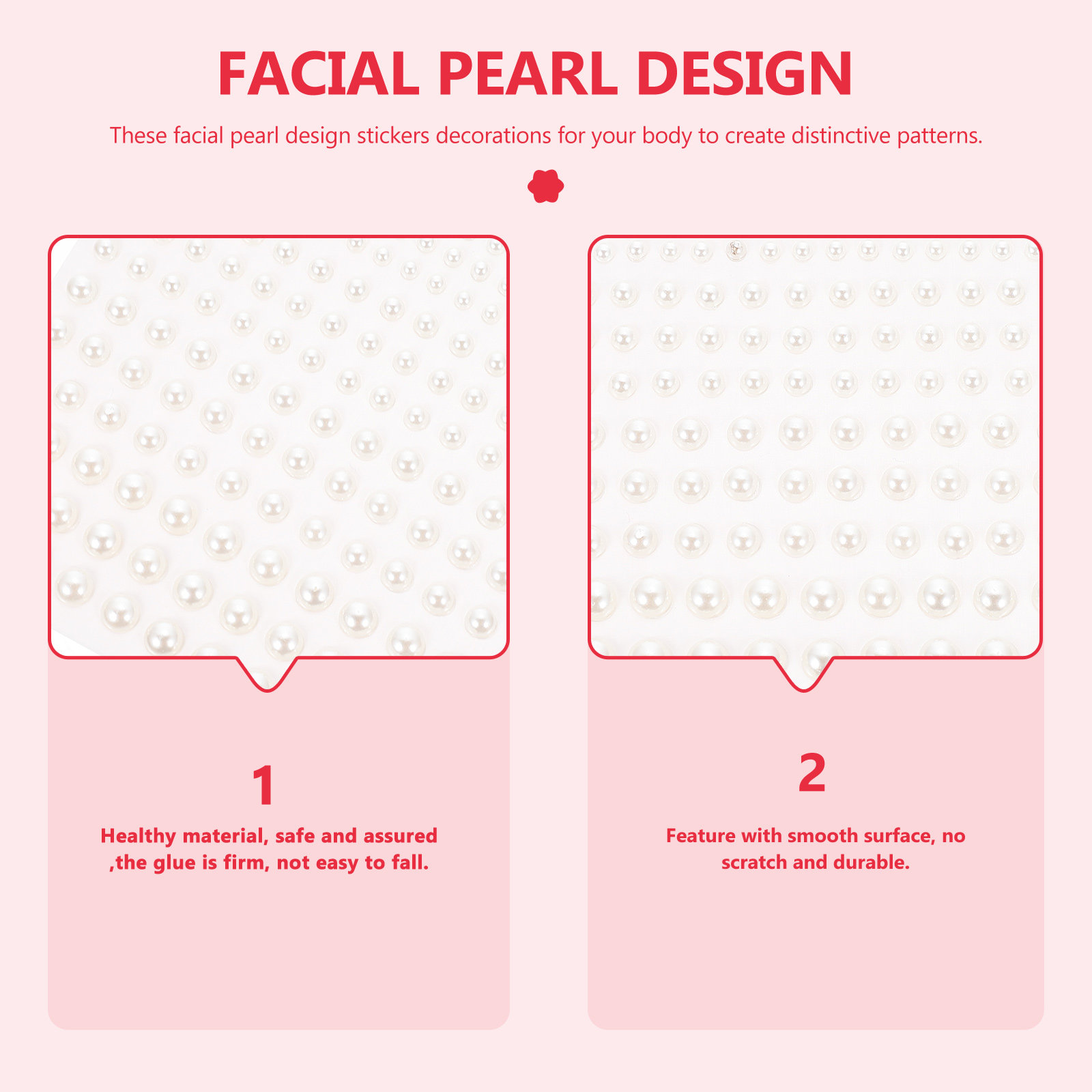 5Pcs Pearl Face Stickers Adhes - огляд і ціна Craft Embellishment