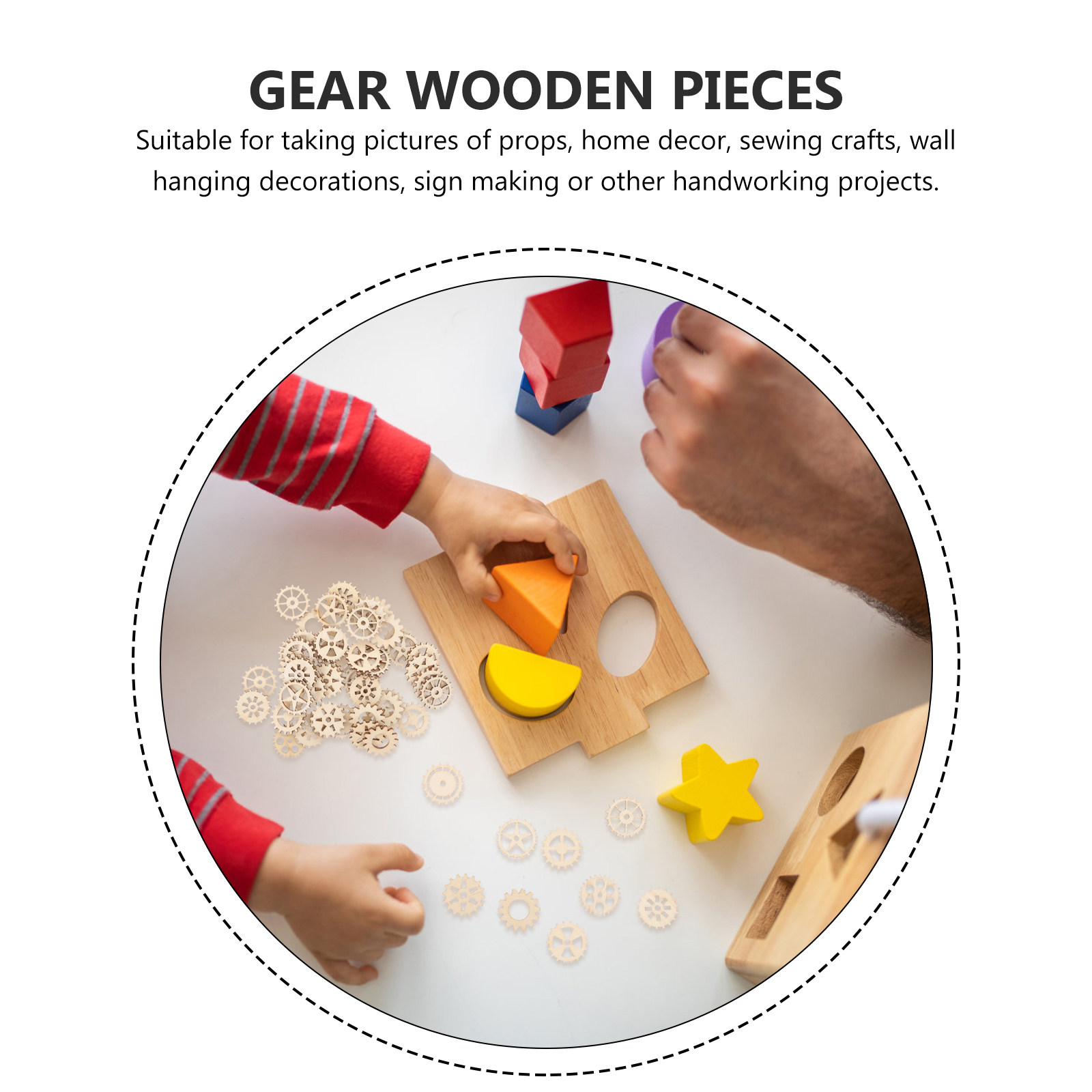 100Pcs Wood Gear Craft Pieces  - огляд і ціна Craft Embellishment