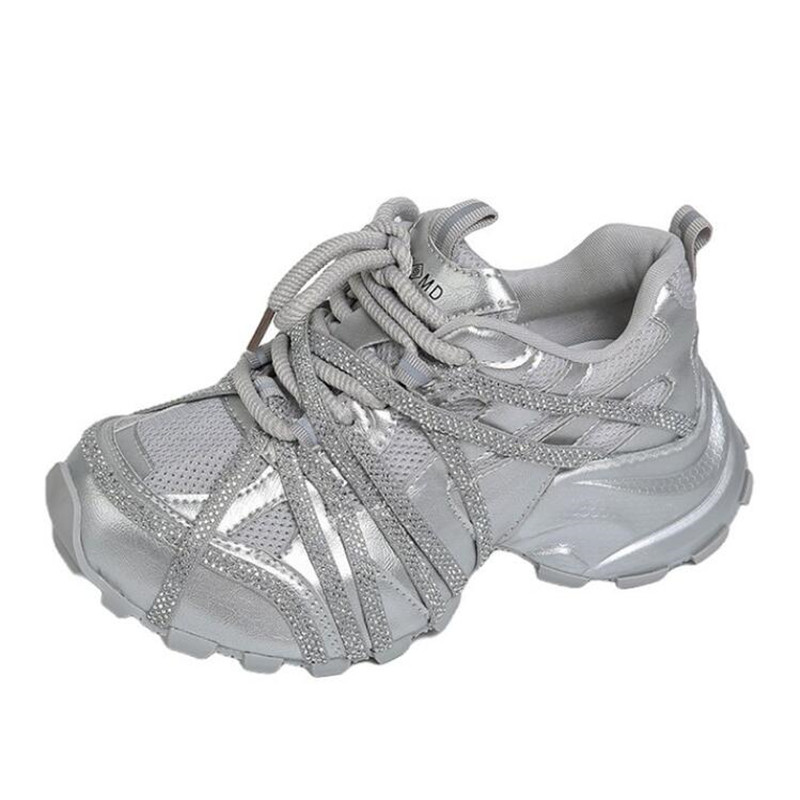 7CM Chunky Sneakers Women Casu - огляд і ціна Crystal Mesh Fabric