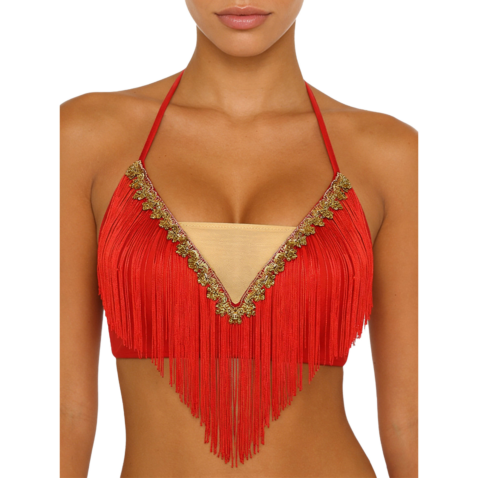 Women Lace-up Tassel Belly Dan - огляд і ціна Tassel Fringe Trim